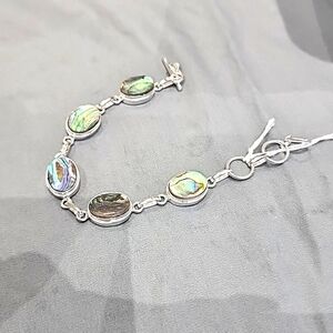 Sterling silver abalone shell bracelet